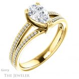 Pear Shaped Forever One Moissanite Engagement Ring #GTJ1030-pear-fb-y 4 Pear Shaped Forever Brilliant Moissanite Engagement Ring #GTJ1030-pear-fb-y