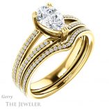 Pear Shaped Forever One Moissanite Engagement Ring #GTJ1030-pear-fb-y 6 Pear Shaped Forever Brilliant Moissanite Engagement Ring #GTJ1030-pear-fb-y