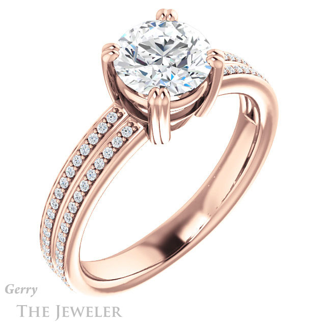 Round Cut Forever One Moissanite Engagement Ring #GTJ1030-round-fo-r 4 Round Cut Forever One Moissanite Engagement Ring #GTJ1030-round-fo-r