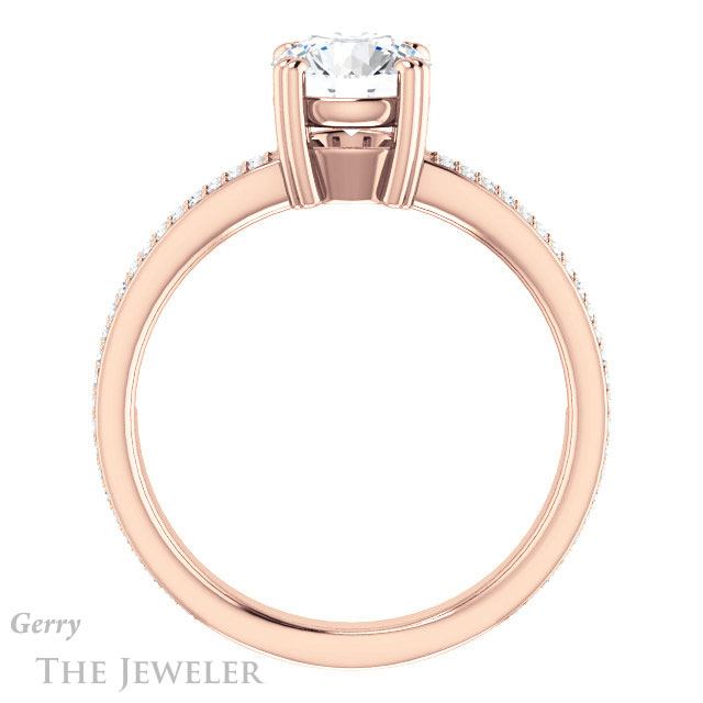 Round Cut Forever One Moissanite Engagement Ring #GTJ1030-round-fo-r