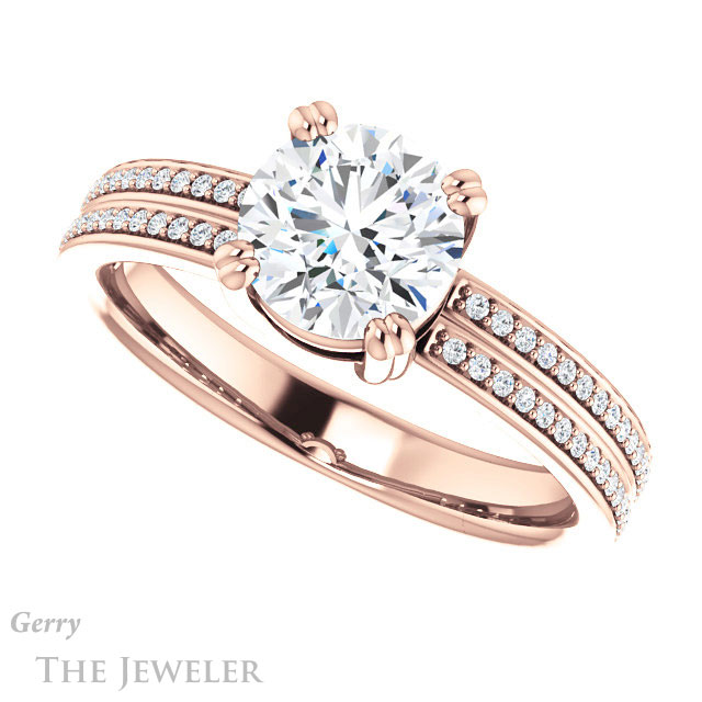 Round Cut Forever One Moissanite Engagement Ring #GTJ1030-round-fo-r 5 Round Cut Forever One Moissanite Engagement Ring #GTJ1030-round-fo-r