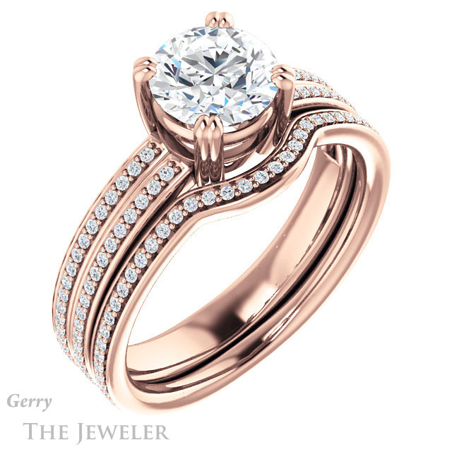 Round Cut Forever One Moissanite Engagement Ring #GTJ1030-round-fo-r 6 Round Cut Forever One Moissanite Engagement Ring #GTJ1030-round-fo-r