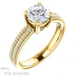Round Cut Forever One Moissanite Engagement Ring #GTJ1030-round-fo-y 4 Round Cut Forever One Moissanite Engagement Ring #GTJ1030-round-fo-y