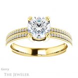 Round Cut Forever One Moissanite Engagement Ring #GTJ1030-round-fo-y 1 Round Cut Forever One Moissanite Engagement Ring #GTJ1030-round-fo-y