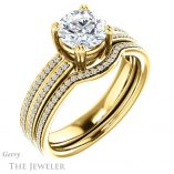 Round Cut Forever One Moissanite Engagement Ring #GTJ1030-round-fo-y 6 Round Cut Forever One Moissanite Engagement Ring #GTJ1030-round-fo-y