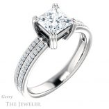 Princess Cut Forever One Moissanite Engagement Ring #GTJ1030-square-fo-w