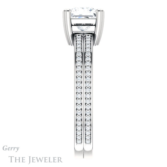 Princess Cut Forever One Moissanite Engagement Ring #GTJ1030-square-fo-w