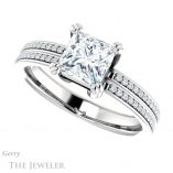 Princess Cut Forever One Moissanite Engagement Ring #GTJ1030-square-fo-w