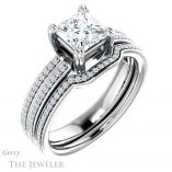 Princess Cut Forever One Moissanite Engagement Ring #GTJ1030-square-fo-w
