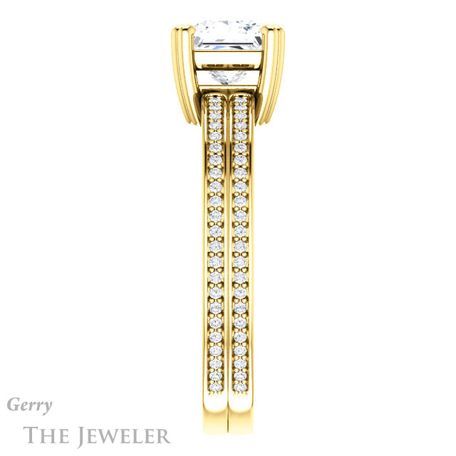 Princess Cut Forever One Moissanite Engagement Ring #GTJ1030-square-fo-y 3 Princess Cut Forever One Moissanite Engagement Ring #GTJ1030-square-fo-y