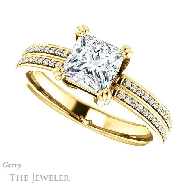Princess Cut Forever One Moissanite Engagement Ring #GTJ1030-square-fo-y 5 Princess Cut Forever One Moissanite Engagement Ring #GTJ1030-square-fo-y