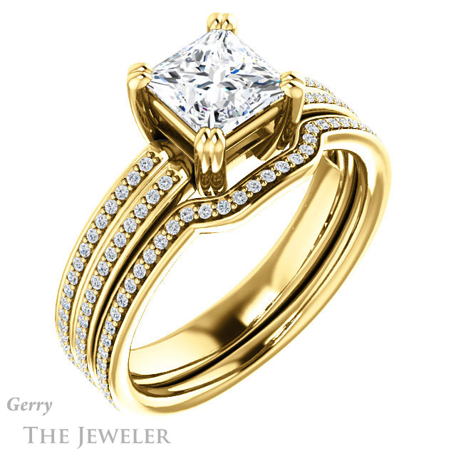Princess Cut Forever One Moissanite Engagement Ring #GTJ1030-square-fo-y 6 Princess Cut Forever One Moissanite Engagement Ring #GTJ1030-square-fo-y