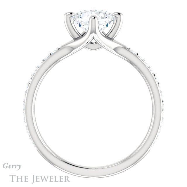 Cushion Cut Forever One Moissanite Engagement Ring #GTJ1031-cushion-fo-w