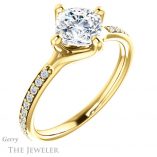 Cushion Cut Forever One Moissanite Engagement Ring #GTJ1031-cushion-fo-y