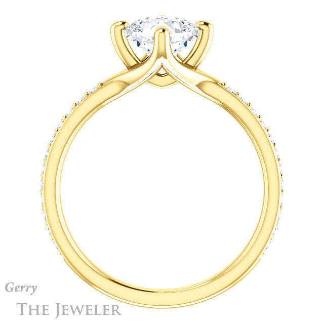 Cushion Cut Forever One Moissanite Engagement Ring #GTJ1031-cushion-fo-y