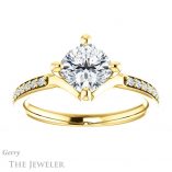 Cushion Cut Forever One Moissanite Engagement Ring #GTJ1031-cushion-fo-y