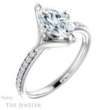 Marquise Cut Forever One Moissanite Engagement Ring #GTJ1031-marquise-fb-w 4 Marquise Cut Forever Brilliant Moissanite Engagement Ring #GTJ1031-marquise-fb-w