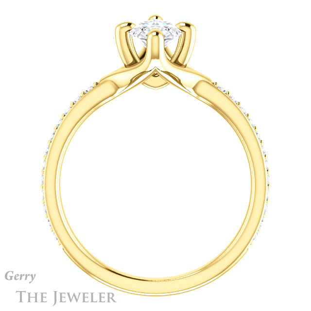 Marquise Cut Forever Brilliant Moissanite Engagement Ring #GTJ1031-marquise-fb-y