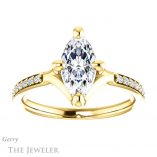 Marquise Cut Forever One Moissanite Engagement Ring #GTJ1031-marquise-fb-y 1 Marquise Cut Forever Brilliant Moissanite Engagement Ring #GTJ1031-marquise-fb-y