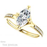Marquise Cut Forever One Moissanite Engagement Ring #GTJ1031-marquise-fb-y 5 Marquise Cut Forever Brilliant Moissanite Engagement Ring #GTJ1031-marquise-fb-y