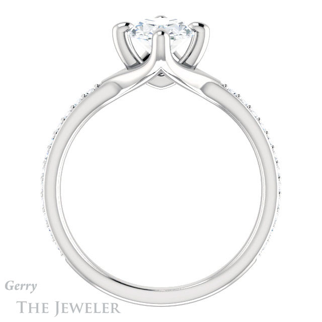 Oval Shaped Forever One Moissanite Engagement Ring #GTJ1031-oval-fo-w 2 Oval Shaped Forever One Moissanite Engagement Ring #GTJ1031-oval-fo-w