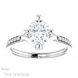 Oval Shaped Forever One Moissanite Engagement Ring #GTJ1031-oval-fo-w 1 Oval Shaped Forever One Moissanite Engagement Ring #GTJ1031-oval-fo-w