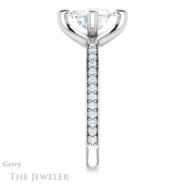 Oval Shaped Forever One Moissanite Engagement Ring #GTJ1031-oval-fo-w 3 Oval Shaped Forever One Moissanite Engagement Ring #GTJ1031-oval-fo-w