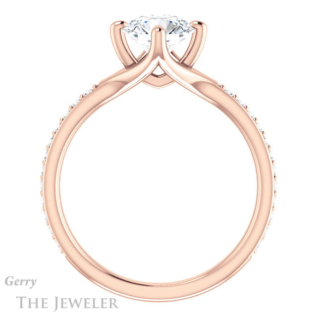 Round Cut Forever One Moissanite Engagement Ring #GTJ1031-round-fo-r