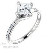 Princess Cut Forever One Moissanite Engagement Ring #GTJ1031-square-fo-w 4 Princess Cut Forever One Moissanite Engagement Ring #GTJ1031-square-fo-w