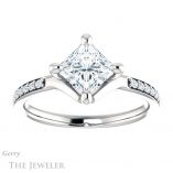 Princess Cut Forever One Moissanite Engagement Ring #GTJ1031-square-fo-w 1 Princess Cut Forever One Moissanite Engagement Ring #GTJ1031-square-fo-w