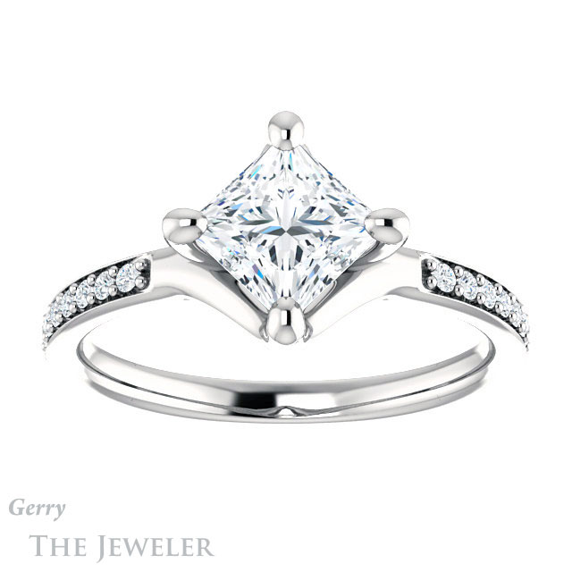 Princess Cut Forever One Moissanite Engagement Ring #GTJ1031-square-fo-w 1 Princess Cut Forever One Moissanite Engagement Ring #GTJ1031-square-fo-w