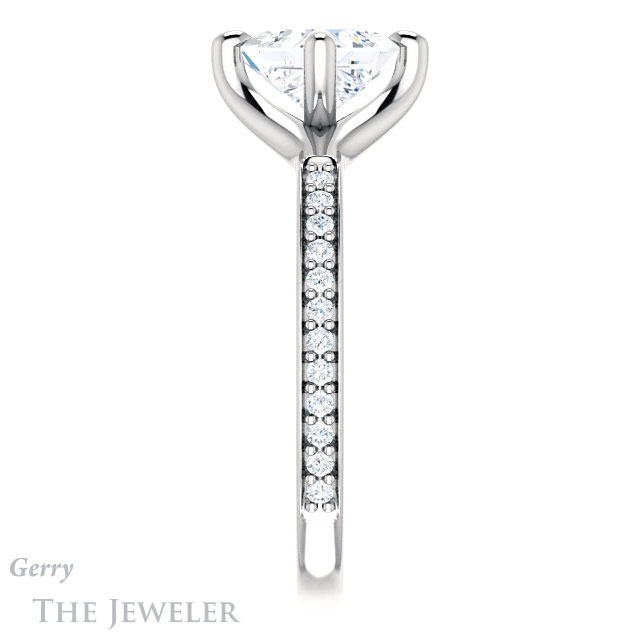 Princess Cut Forever One Moissanite Engagement Ring #GTJ1031-square-fo-w 3 Princess Cut Forever One Moissanite Engagement Ring #GTJ1031-square-fo-w