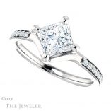Princess Cut Forever One Moissanite Engagement Ring #GTJ1031-square-fo-w 5 Princess Cut Forever One Moissanite Engagement Ring #GTJ1031-square-fo-w