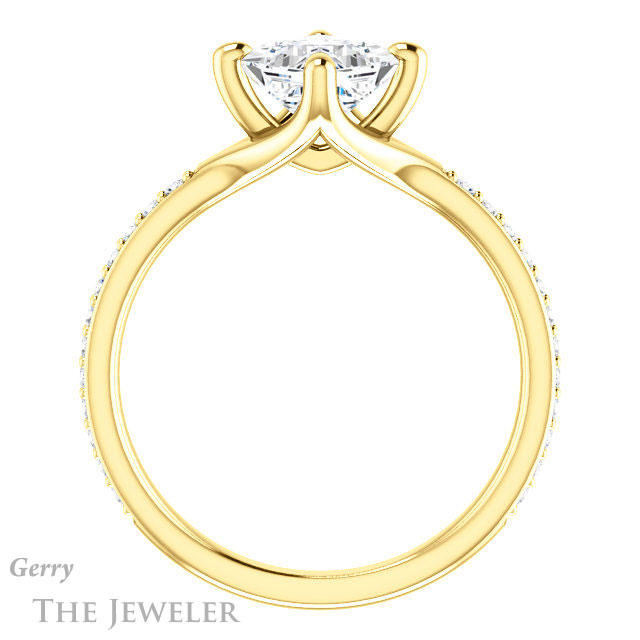 Princess Cut Forever One Moissanite Engagement Ring #GTJ1031-square-fo-y