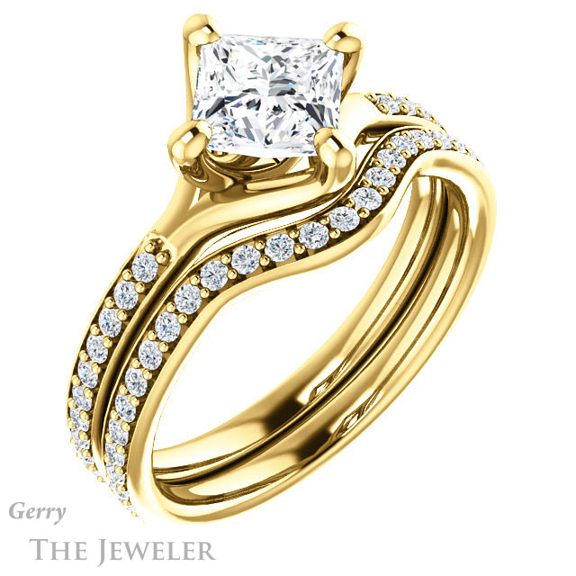 Princess Cut Forever One Moissanite Engagement Ring #GTJ1031-square-fo-y 6 Princess Cut Forever One Moissanite Engagement Ring #GTJ1031-square-fo-y