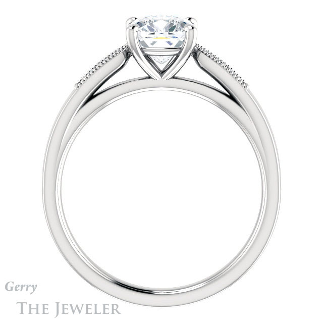 Cushion Cut Forever One Moissanite Engagement Ring #GTJ1033-cushion-fo-w