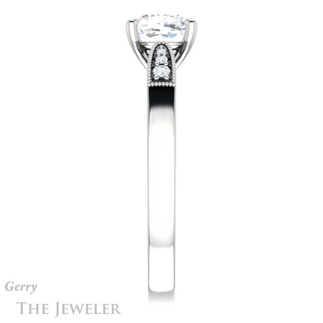 Cushion Cut Forever One Moissanite Engagement Ring #GTJ1033-cushion-fo-w