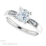 Cushion Cut Forever One Moissanite Engagement Ring #GTJ1033-cushion-fo-w
