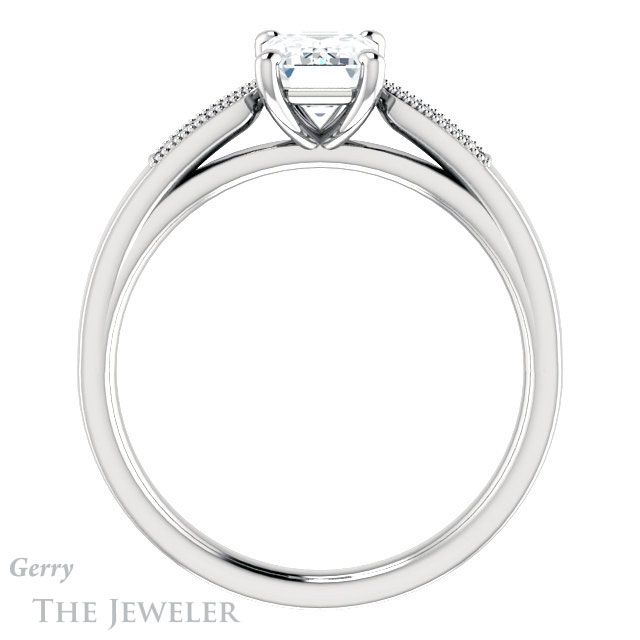 Emerald Cut Forever Brilliant Moissanite Engagement Ring #GTJ1033-emerald-fb-w