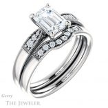 Emerald Cut Forever One Moissanite Engagement Ring #GTJ1033-emerald-fb-w 6 Emerald Cut Forever Brilliant Moissanite Engagement Ring #GTJ1033-emerald-fb-w