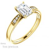 Emerald Cut Forever Brilliant Moissanite Engagement Ring #GTJ1033-emerald-fb-y