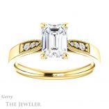 Emerald Cut Forever Brilliant Moissanite Engagement Ring #GTJ1033-emerald-fb-y