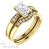 Emerald Cut Forever Brilliant Moissanite Engagement Ring #GTJ1033-emerald-fb-y