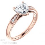 Heart Shaped Forever Brilliant Moissanite Engagement Ring #GTJ1033-heart-fb-r