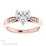 Heart Shaped Forever Brilliant Moissanite Engagement Ring #GTJ1033-heart-fb-r