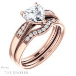 Heart Shaped Forever Brilliant Moissanite Engagement Ring #GTJ1033-heart-fb-r