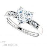 Heart Shaped Forever One Moissanite Engagement Ring #GTJ1033-heart-fb-w 5 Heart Shaped Forever Brilliant Moissanite Engagement Ring #GTJ1033-heart-fb-w
