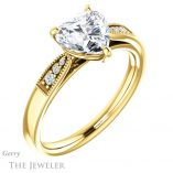 Heart Shaped Forever Brilliant Moissanite Engagement Ring #GTJ1033-heart-fb-y