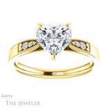 Heart Shaped Forever Brilliant Moissanite Engagement Ring #GTJ1033-heart-fb-y
