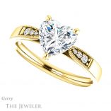 Heart Shaped Forever Brilliant Moissanite Engagement Ring #GTJ1033-heart-fb-y